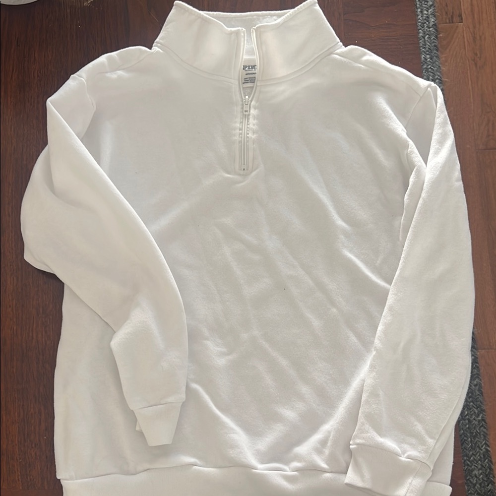 Cozy White Quarter-Zip Sweatshirt